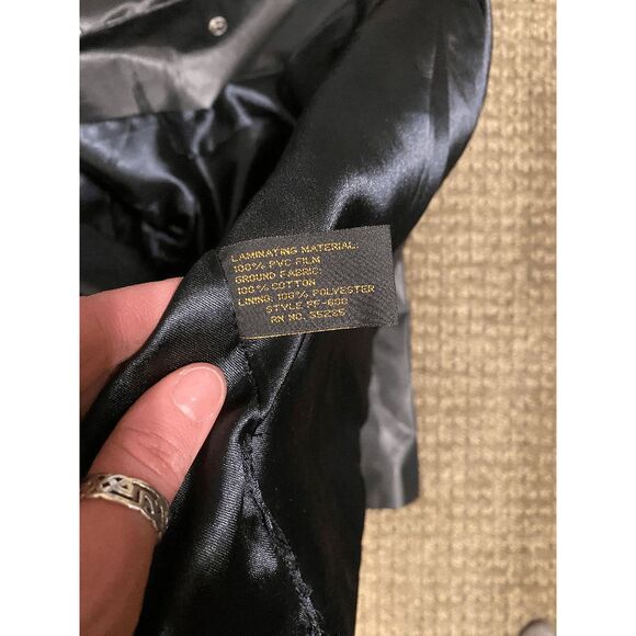 Compagnie Internationale Express Trench Black Classic Designer Jacket Sz 5/6 - Picture 6 of 10